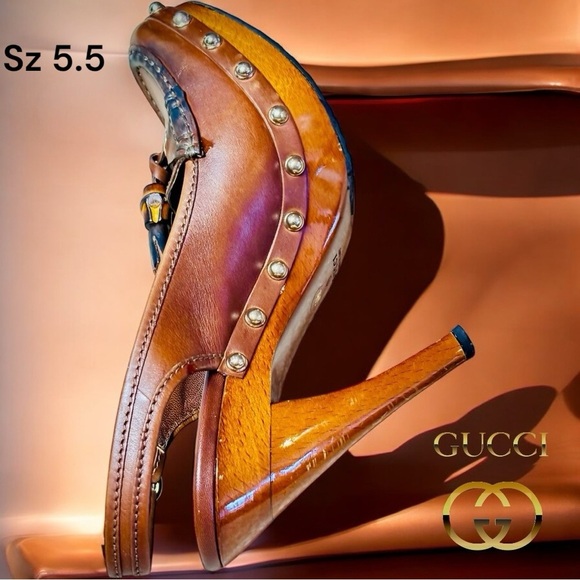 GUCCI-AUTHENTIC Horsebit Tassel Heels – Rustic Equestrian-Cowgirl Glam 5.5 - Picture 2 of 10